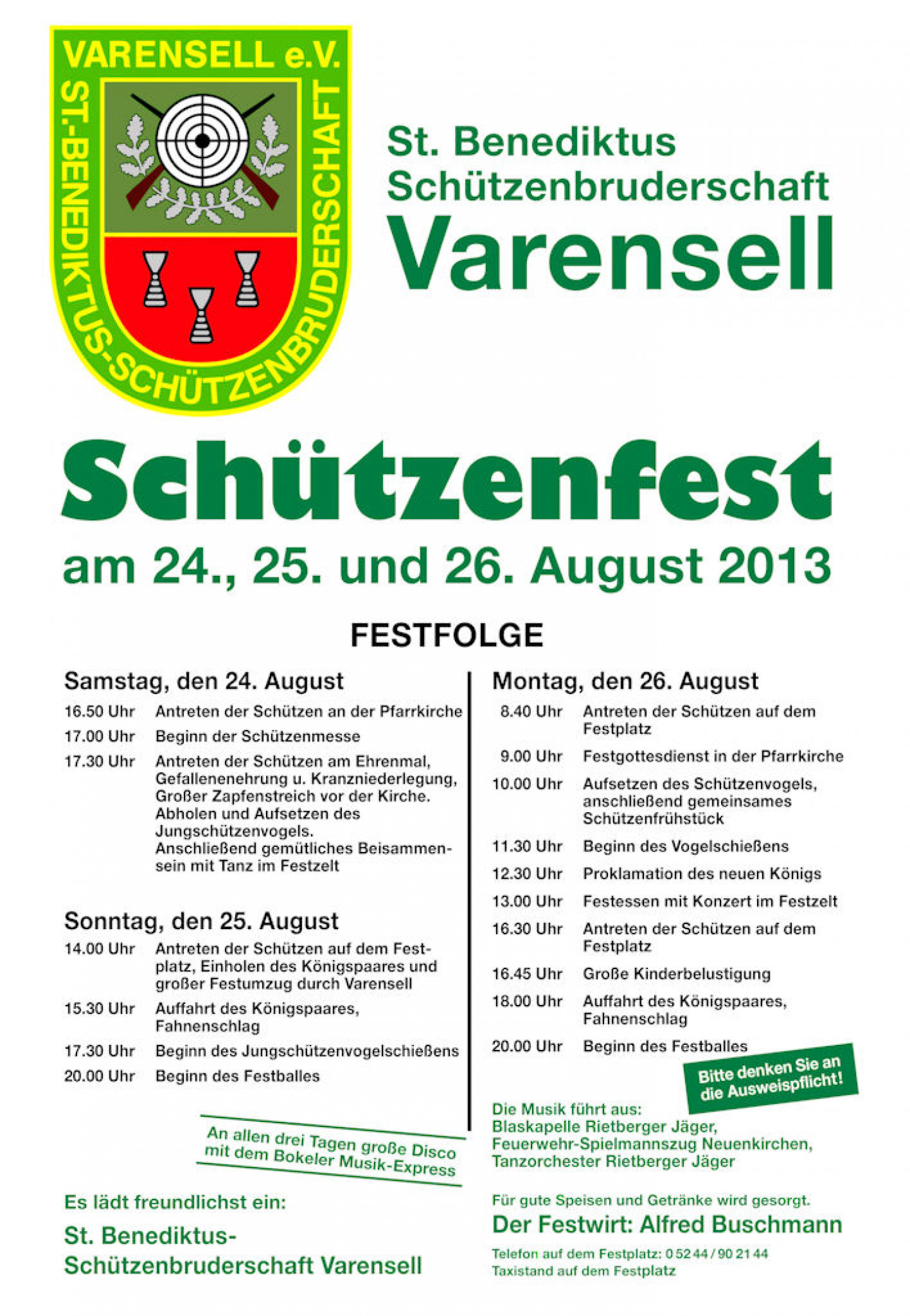 Schützenfest Varensell 2013 - Plakat